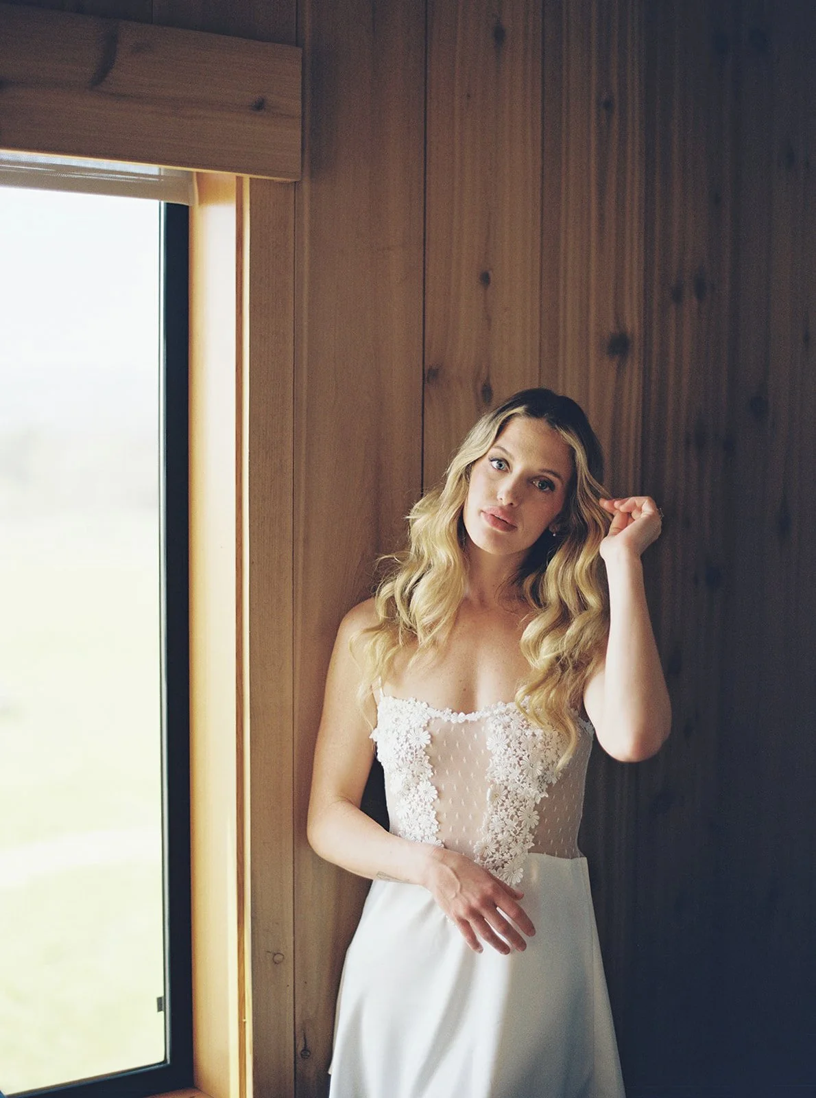 Lihi Hod bridal gown styled by Sam Ruiz — Sea Ranch Lodge bridal prep, California