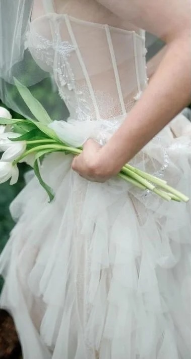Eisen Stein bridal gown detail styled by Sam Ruiz — K+S Spring Wedding, Glenstone
