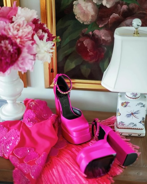 Versace bridal shoes styled by Sam Ruiz — K+S Spring Wedding, Glenstone
