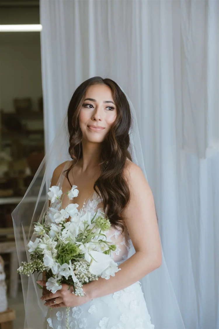 Mira Zwillinger bridal gown styled by Sam Ruiz — Sweet Spring editorial, Still Interiors